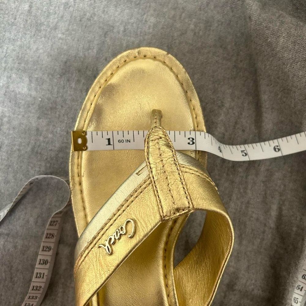 Coach Women's Gold and Tan Wedge Sandals - Picture 8 of 8